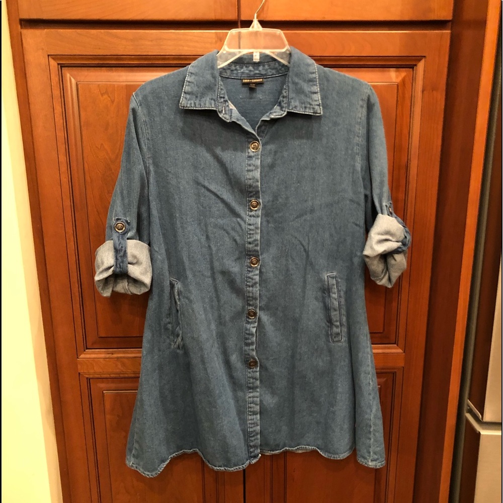 Cute Blue Jean Tunic Top